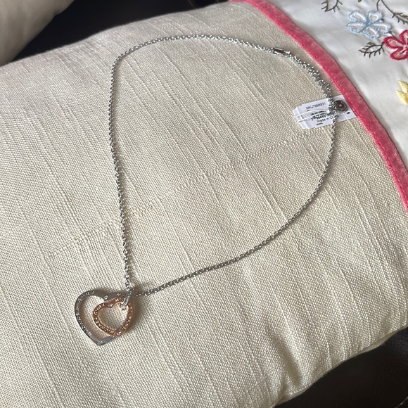 Michael Kors double chain hearts necklace sliver/rose gold tone NWT MKJ7898931 - Picture 4 of 12